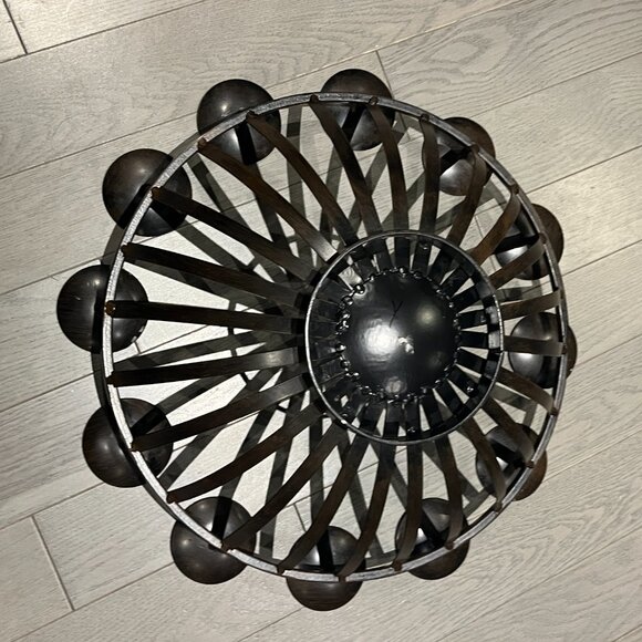 Modern Black Metal Decorative Bowl Sculptural Centrepiece or Fruit Basket 18" - Picture 2 of 6